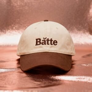 Cream Beige Brown Monogrammed 'Baṭṭe' Cap