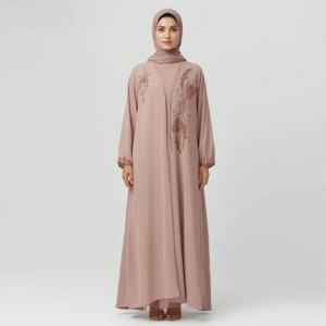 Modern Mauve Floral Abaya